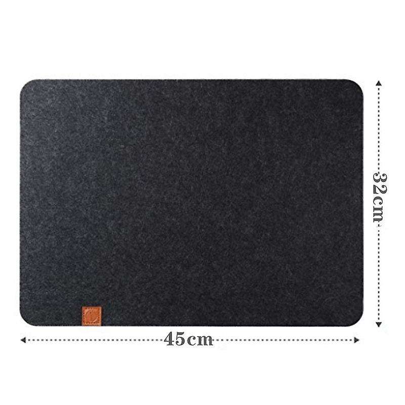 Felt Placemat 6 Piece Set Black-table Mat Can Be Wiped 45x32 Cm