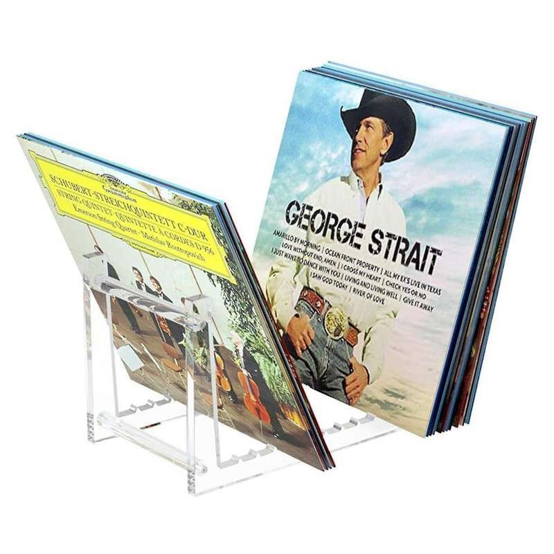 Clear Vinyl Record Stand Holder, Acrylic Vinyl Record Shelf 50 Lps