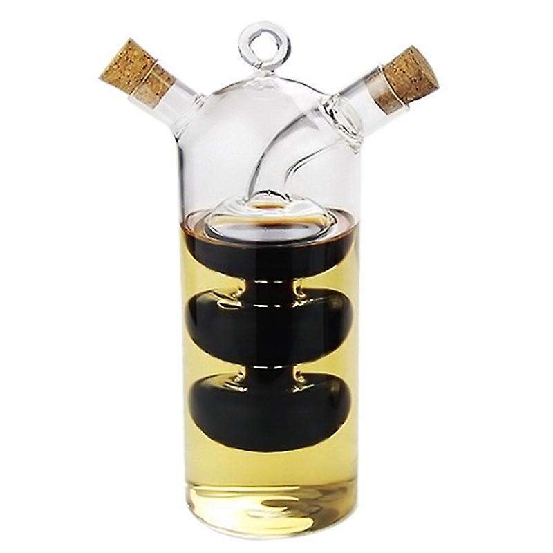 2-in-1 Double Layer Bottle Sauce Oil Glass Bottle Kitchen Storage