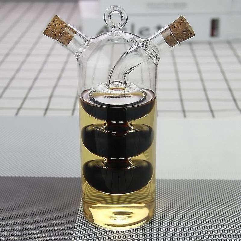 2-in-1 Double Layer Bottle Sauce Oil Glass Bottle Kitchen Storage