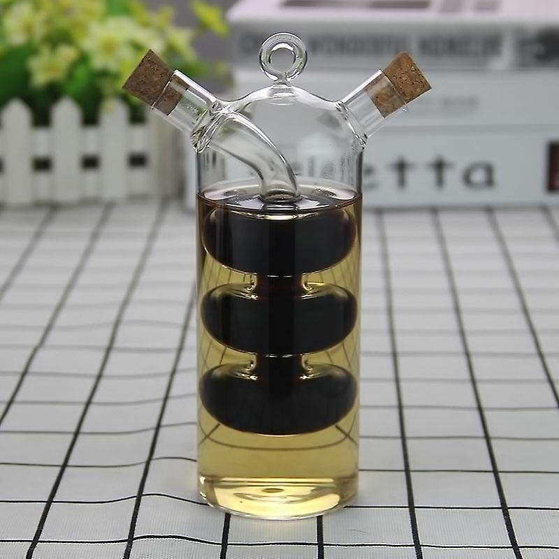2-in-1 Double Layer Bottle Sauce Oil Glass Bottle Kitchen Storage