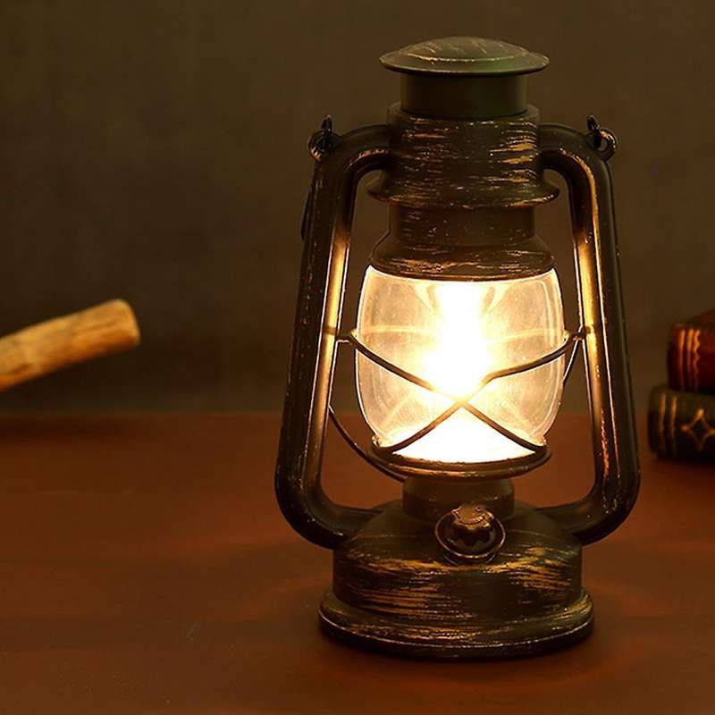 25cm Iron Antique Bronze Oil Lanterns (cover) Portable,black+bronze