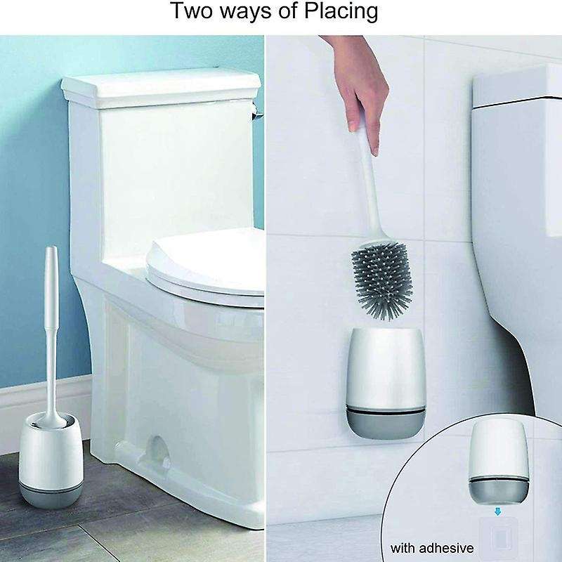White Toilet Brush, Clean Silicone Brushes with Tpr Soft Bristle