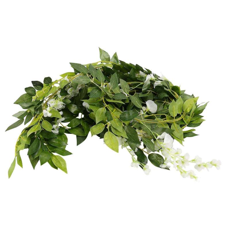 4 Pcs Flower Garland Wisteria Artificial Flowers Plants (white)