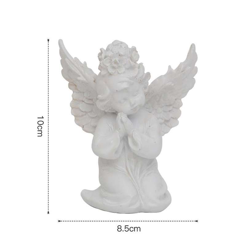 2pcs Resin White Thinking Angel Statue Nordic Home Desktop Decoration