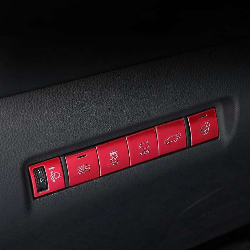For Toyota Car Headlight & Warning Light Button Sticker,red