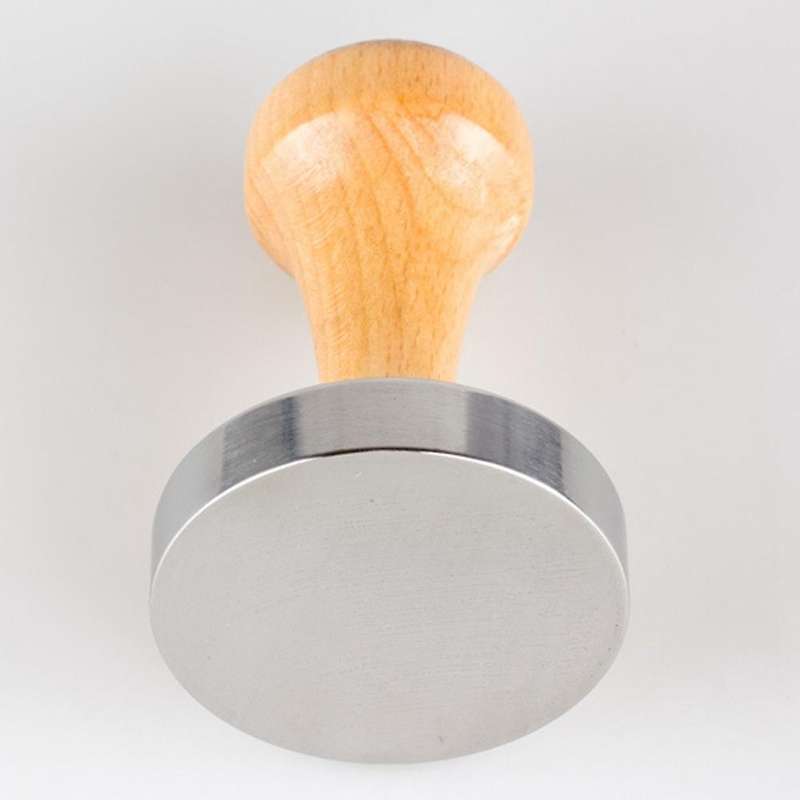 Solid Wood Wooden Tamper Coffee Powder Hammer Stainless Steel 57.5mm