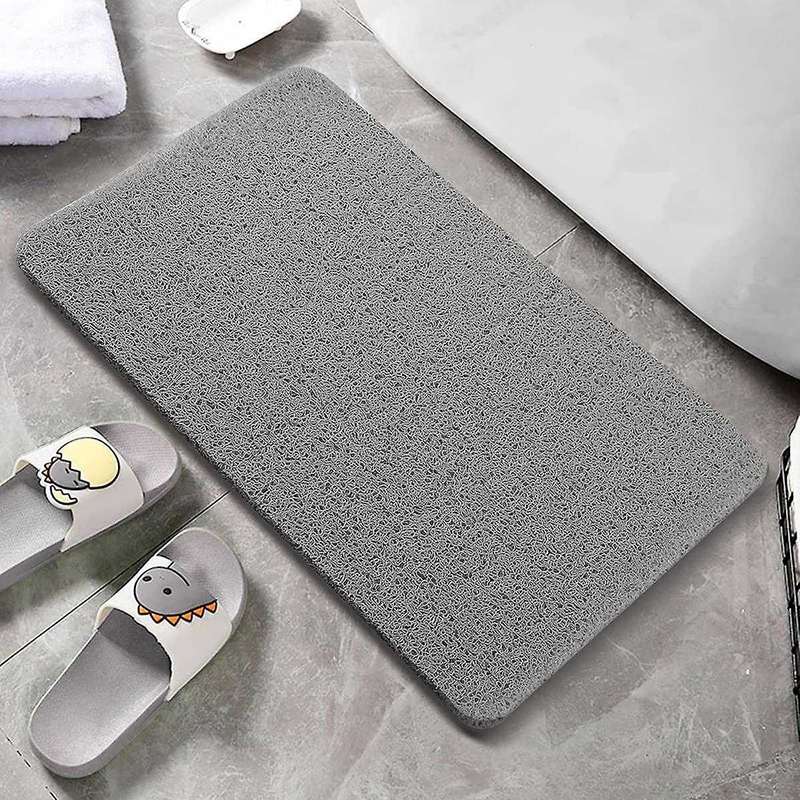 Bath Mat, 24x16inch, Bathtub Mats, Pvc Loofah Shower Stall Mats Gray