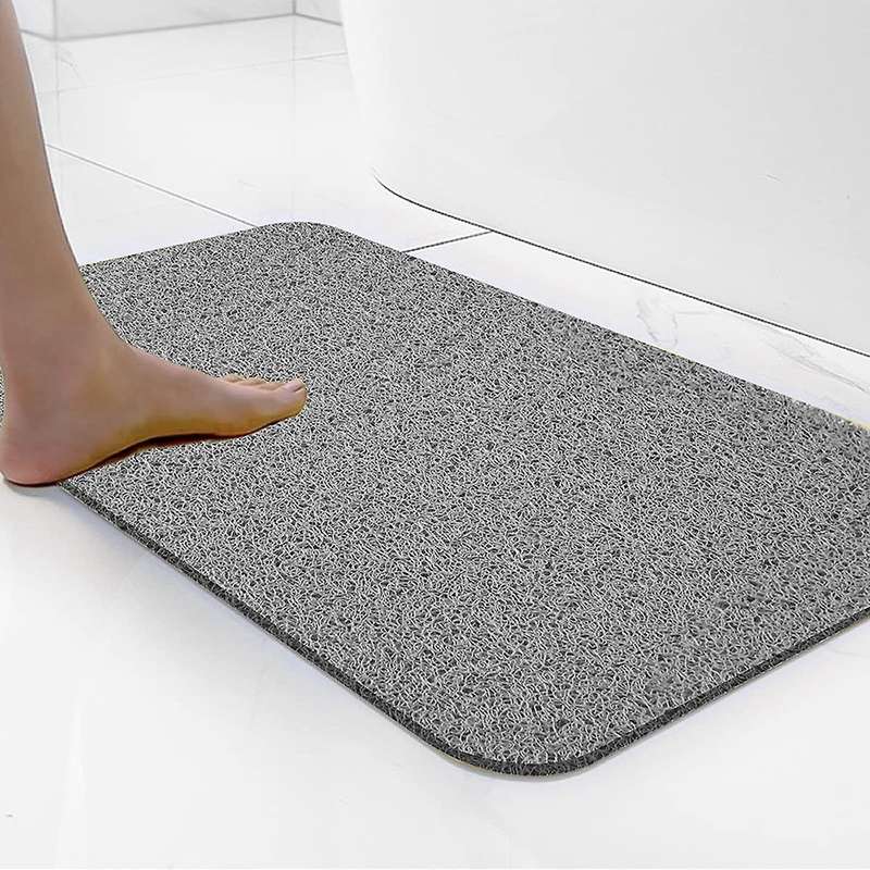 Bath Mat, 24x16inch, Bathtub Mats, Pvc Loofah Shower Stall Mats Gray