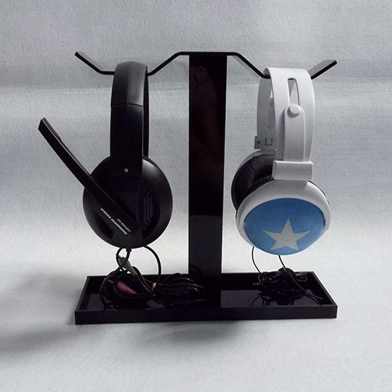 Double Earphone Stand Headphone Table Display Stand Headset Hanger