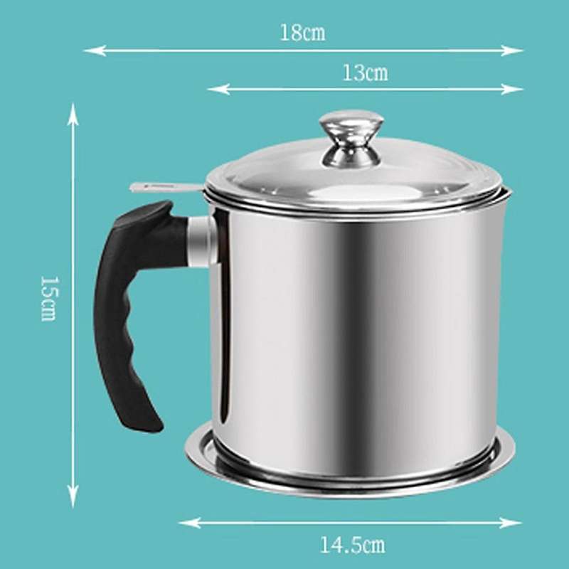 Bacon Grease Container 1.3l Cooking Oil Storage Can (silver)