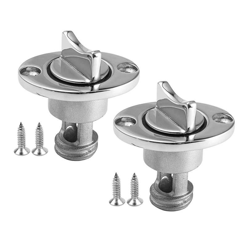 2x Stainless Steel Drain Plug Fits 1 Inch Hole Boat Drain Plug Screws