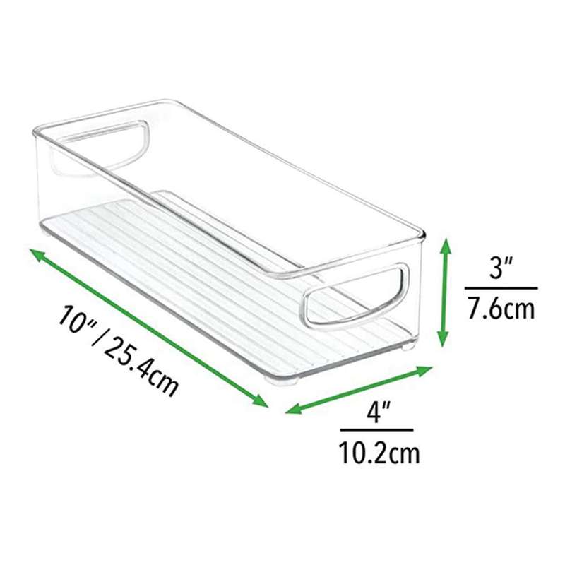 2x Stackable Plastic Food Storage Bin with Handles for Kitchen Pantry