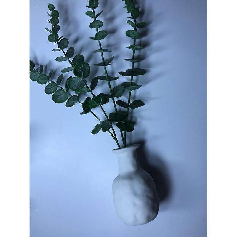 Handmade Home Plain Pottery Dried Flower Vase Stoneware Long Neck