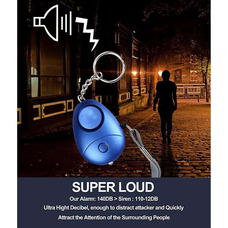 130db Security Alarm Keychain with Lights, Emergency Alarm for Women