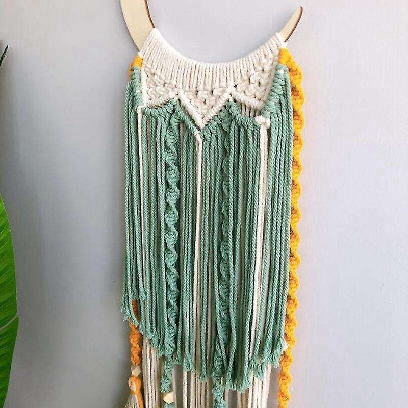 Moon Macrame Tapestry Wall Boho Decor Leaf Macrame Wall Hanging