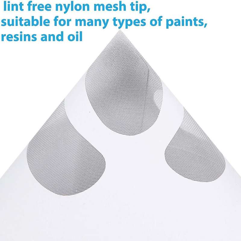 200 Pcs Paint Filters Strainer with 100 Micrometre Flow, 1 Pcs Funnel
