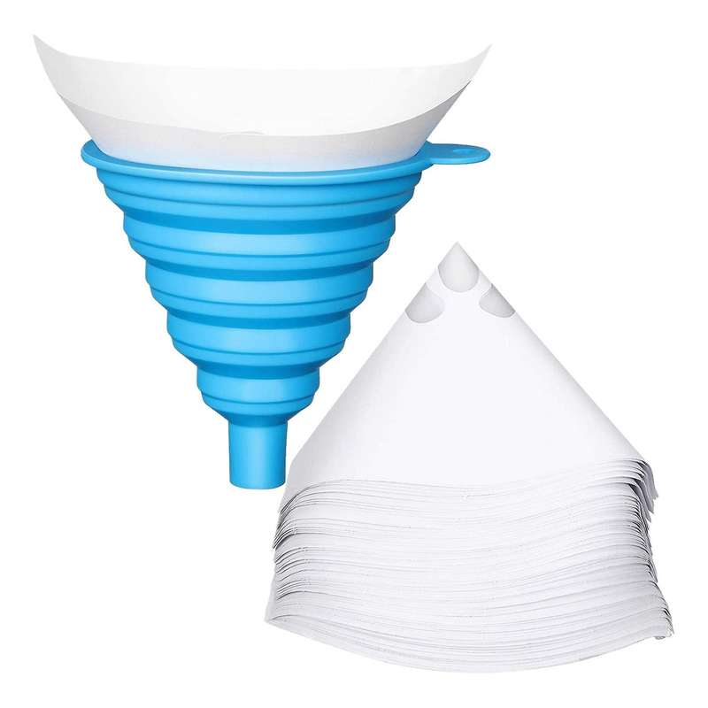 200 Pcs Paint Filters Strainer with 100 Micrometre Flow, 1 Pcs Funnel