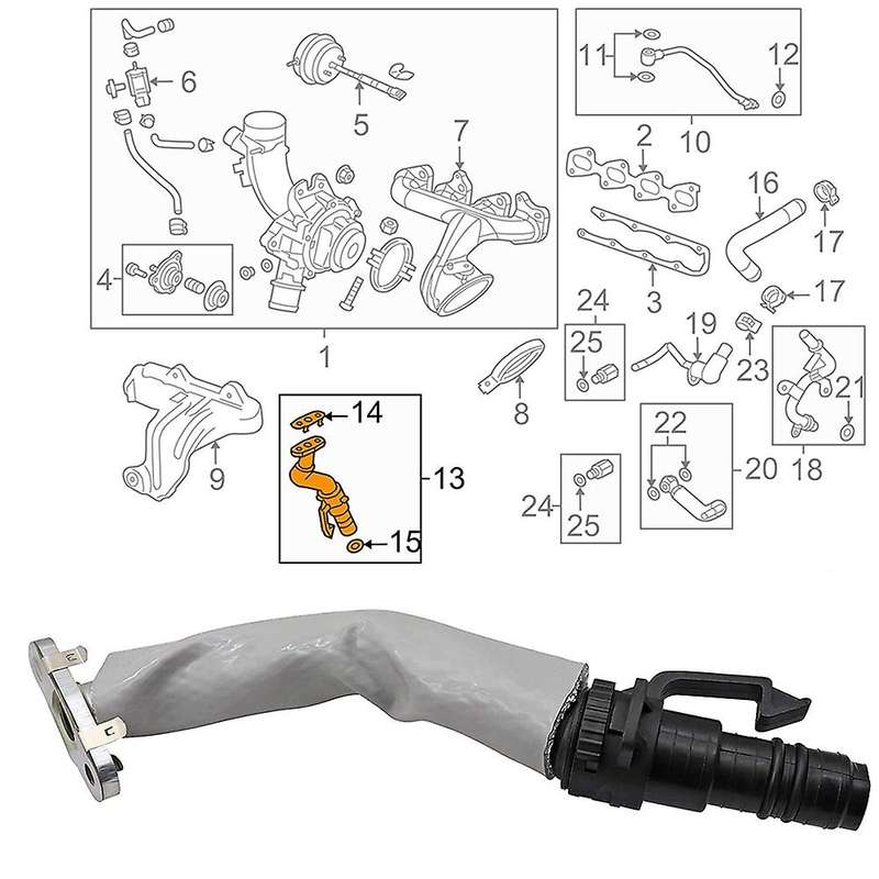 Engine Turbo Oil Return Pipe Tube 55587854 for Chevy Cruze Sonic