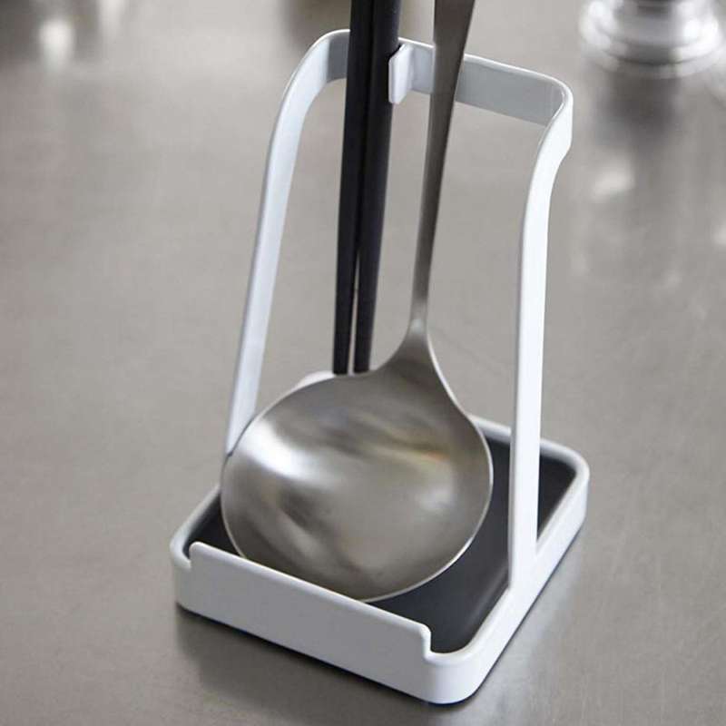 Pot Lid Rack Rest Stand Spoon Holder Pot Lid Shelf Cooking White