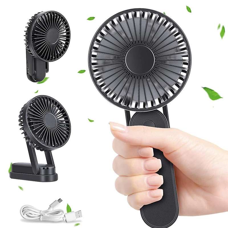 Usb Fan 3 Speed Modes, 180 Foldable Handle Silent Desktop Fan