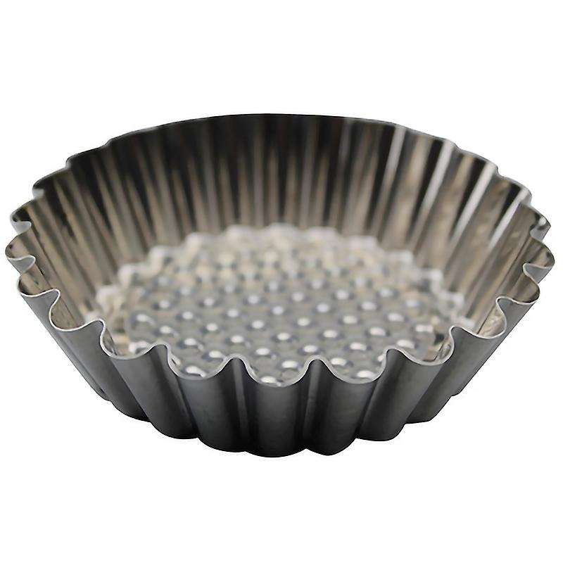 20pcs Stainless Steel Egg Tart Mold Round Shape Fluted Baking Cups
