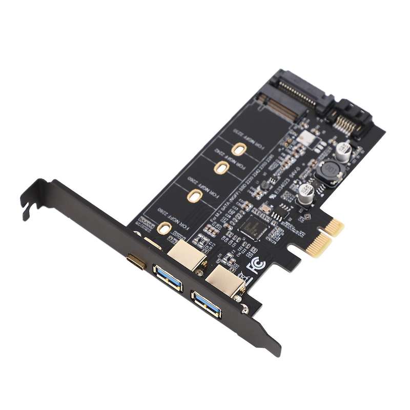 Dual Usb3.0 & Type-c M.2 Pcie Adapter M2 Ssd Sata B Key to Pci-e