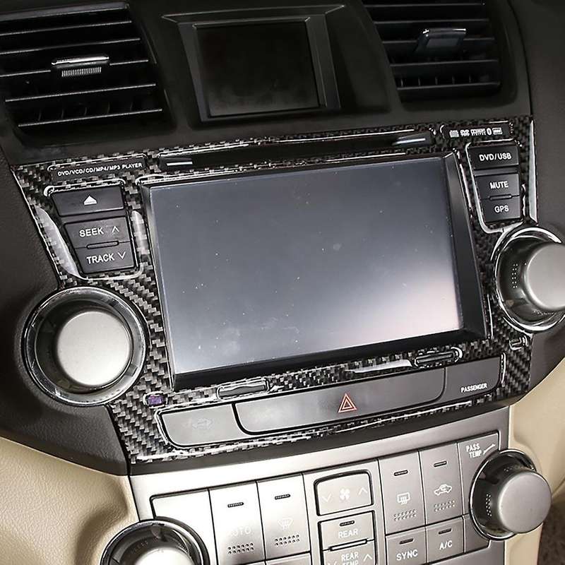 Carbon Fiber Navigation Screen Cover Trim for Toyota Highlander 09-13