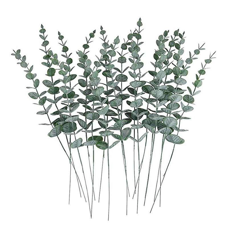 60pcs Eucalyptus Stems Decor Artificial Eucalyptus Leaves Branches