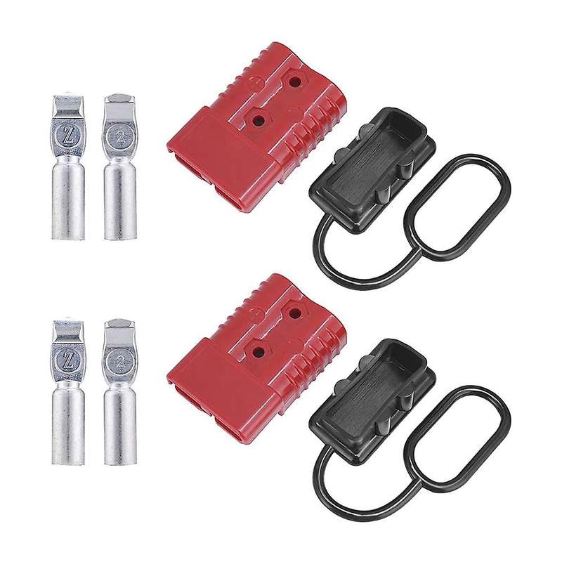 2pcs 2-4 Awg 175a Battery Power Connector Kit for Winch Trailer Red