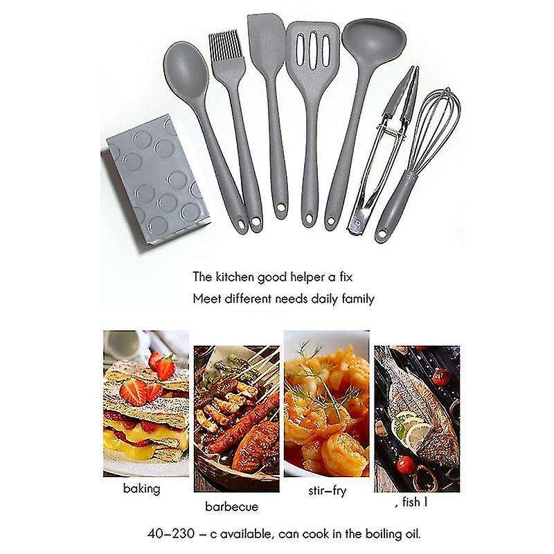 8-piece Mini Kitchenware Set Non-stick Pan Mini Silicone Small,pink