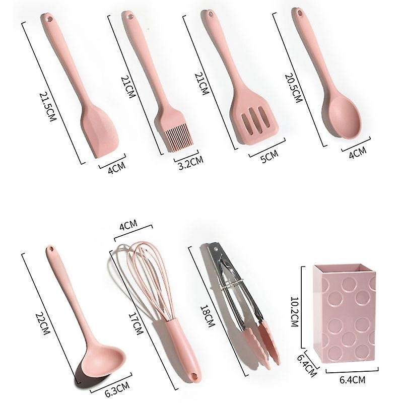 8-piece Mini Kitchenware Set Non-stick Pan Mini Silicone Small,pink