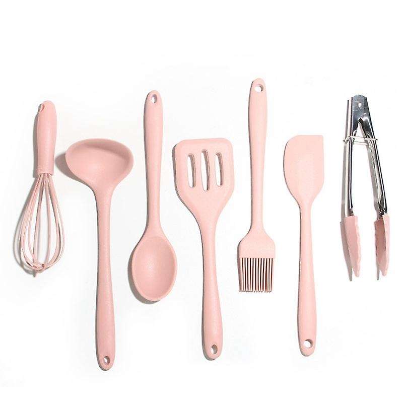 8-piece Mini Kitchenware Set Non-stick Pan Mini Silicone Small,pink