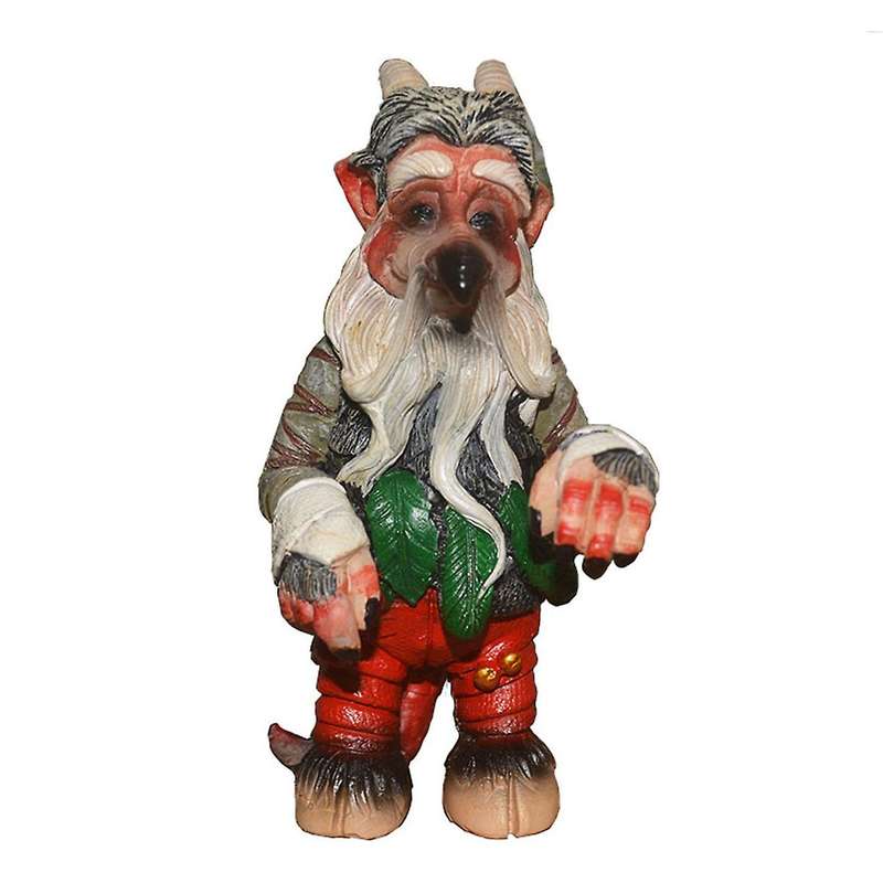 Resin Black Magic Goblin Funny Dwarfs Statue Horrifying Elf Statue -c