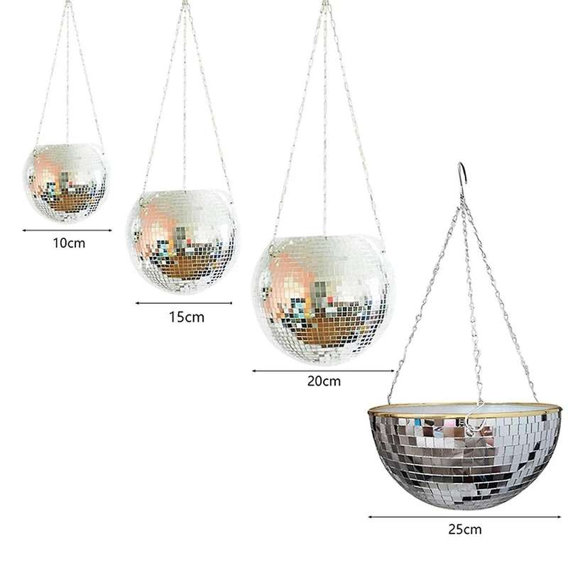 Mirror Garden Pots Planters Disco Ball Outdoor Flower Pots B