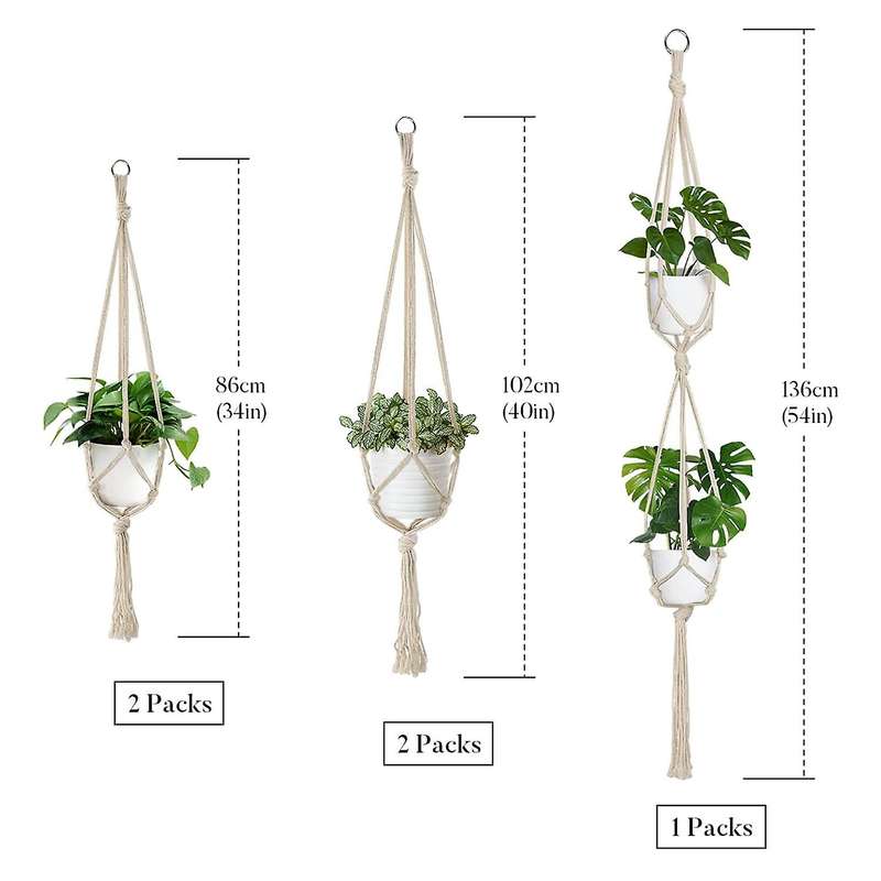 Hanging Baskets, Cotton Rope Hanging Basket, Hanging Pot for Plants