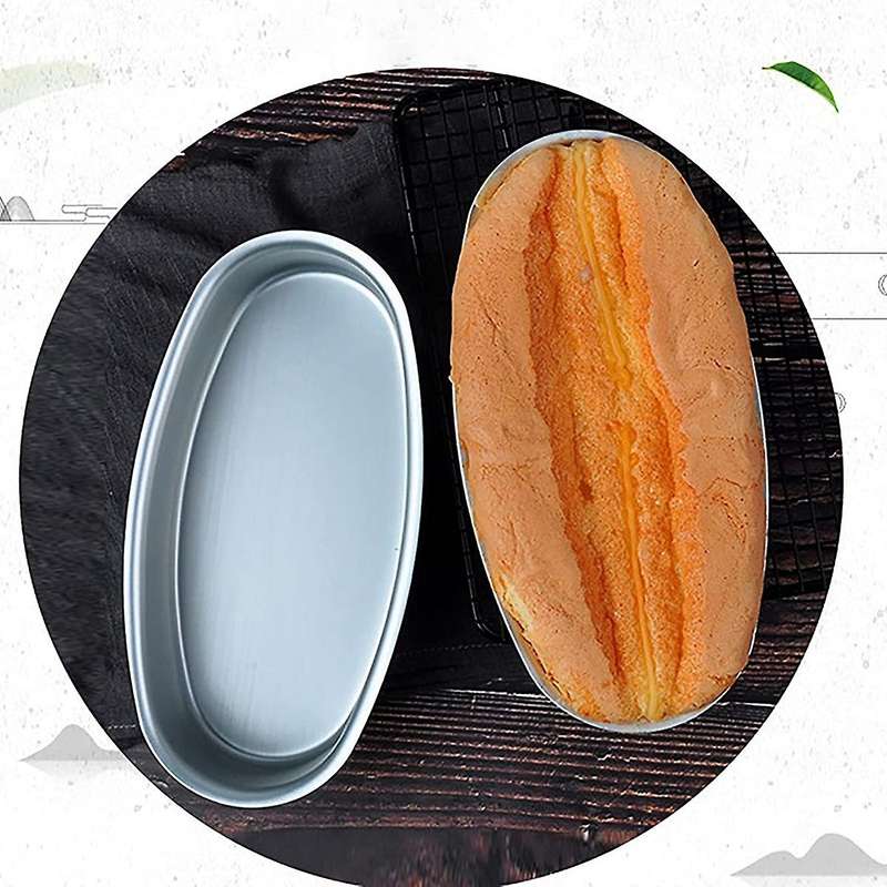 4packs Oval Cheesecake Pan - 8 Inch Non-stick Oval Cake Bread