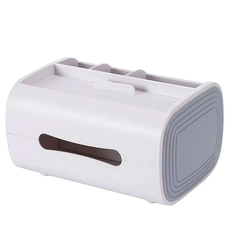 Home Living Room Creative Tissue Box Multi-function Paper Box(white)