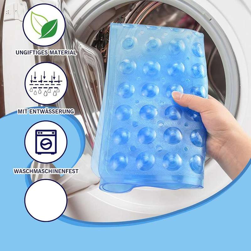 Square Shower Mats,53x53cm,bath Mats with Suction Cup,(blue)