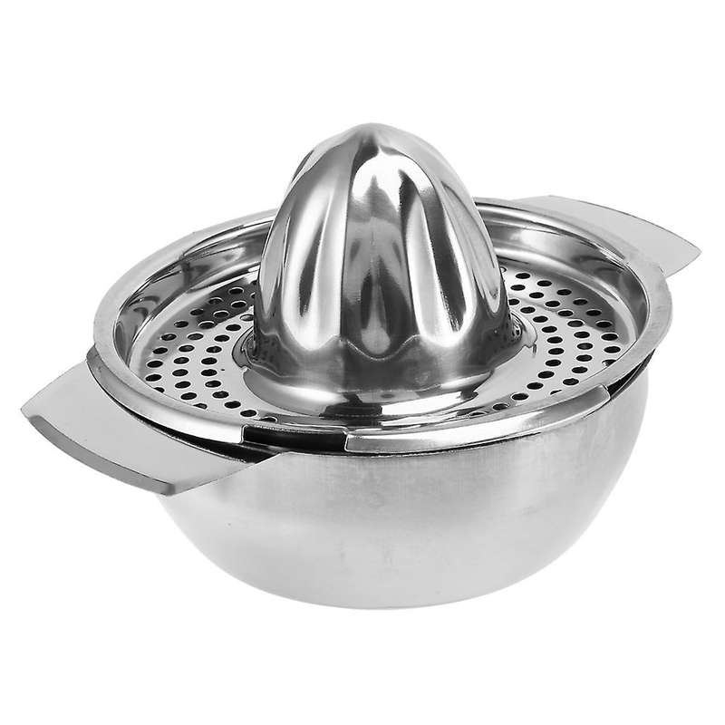2x Stainless Steel Juice Reamer Glass Manual Juicer Orange Squeezer