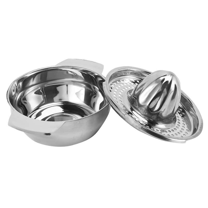 2x Stainless Steel Juice Reamer Glass Manual Juicer Orange Squeezer