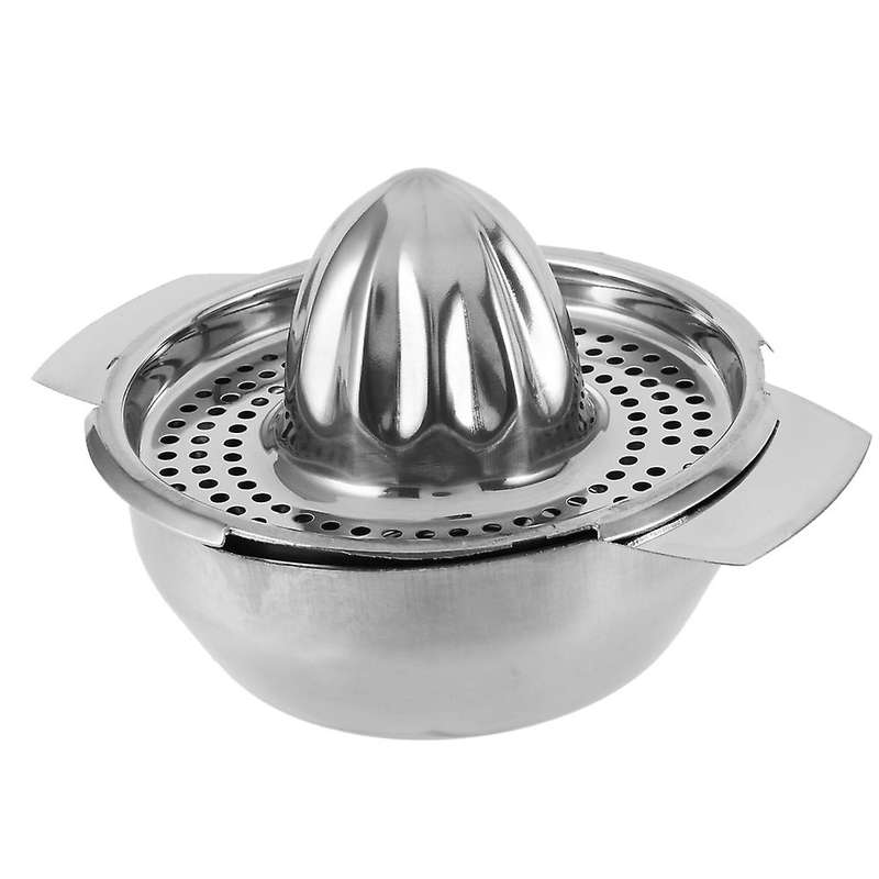 2x Stainless Steel Juice Reamer Glass Manual Juicer Orange Squeezer