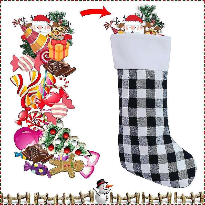Christmas Stockings for Holiday Xmas Party Decorations White