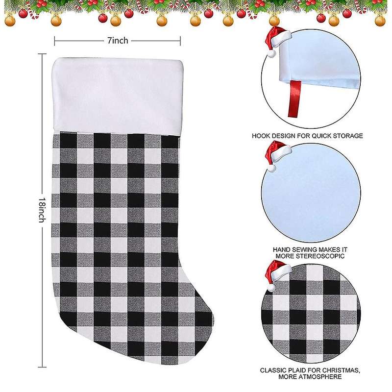 Christmas Stockings for Holiday Xmas Party Decorations White