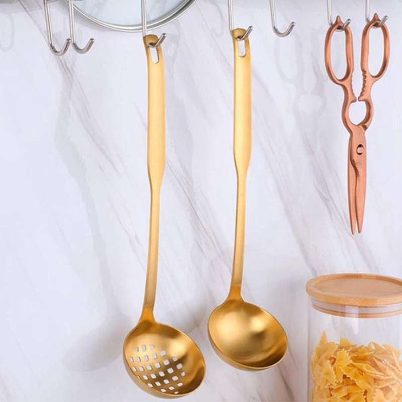 Gold Soup Ladle Colander Set,stainless Steel Spoon,for Cooking(4 Pcs)