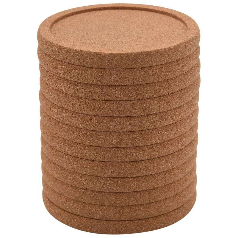 12pcs/lot Plain Round Cork Coasters Set Coffee Cup Mat Drink Tea Pad
