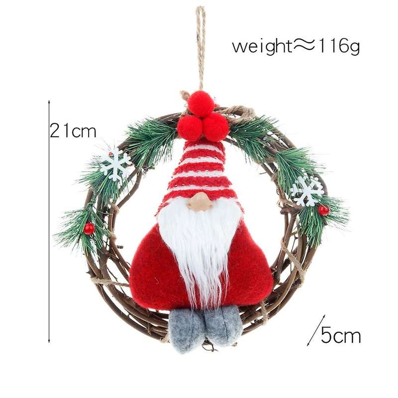Christmas Pendant Decorations Faceless Old Man Rattan Ring Pendant