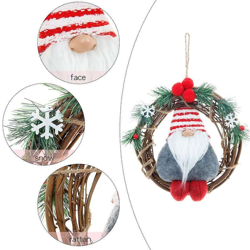 Christmas Pendant Decorations Faceless Old Man Rattan Ring Pendant