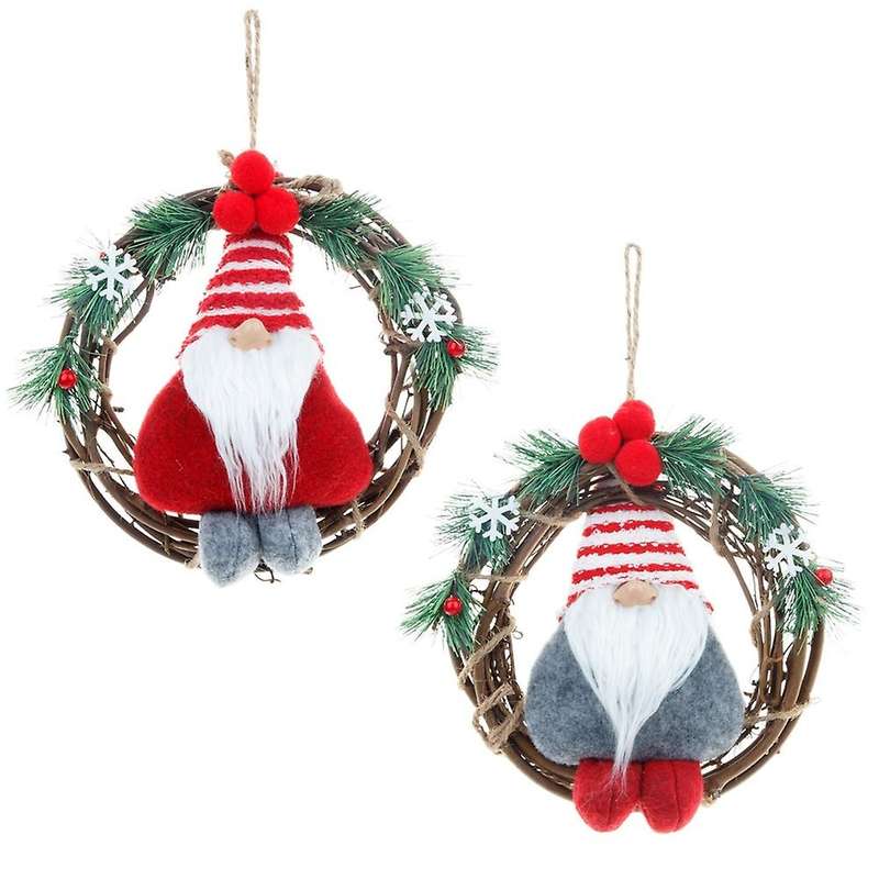 Christmas Pendant Decorations Faceless Old Man Rattan Ring Pendant