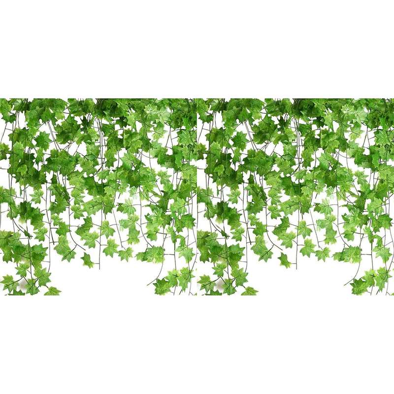 24 Pcs 7.5ft Artificial Maple Leaves Hanging Vines, Hanging Plants